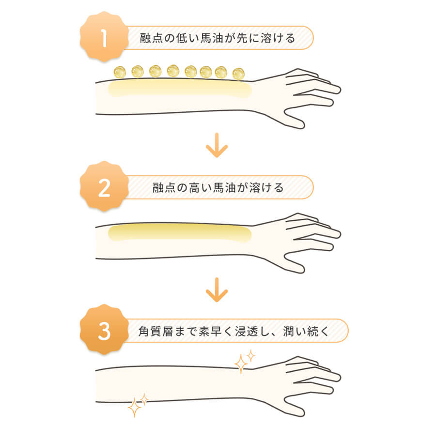 融点が低い馬油溶ける